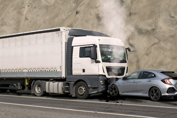 accidente con un camión de carga